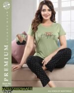 Women's Stitched Jersey Printed Night Suit - Image 3