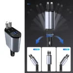 4-in-1 Retractable Car Charger | Dual USB & USB-C PD Fast Charging, 100W - Image 3
