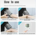 Digital Blood Pressure Monitor | Upper Arm Automatic BP Machine with Large LCD Display, Memory Storage & Voice Function for Home Monitoring - Image 6