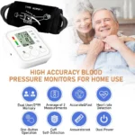 Digital Blood Pressure Monitor | Upper Arm Automatic BP Machine with Large LCD Display, Memory Storage & Voice Function for Home Monitoring - Image 7
