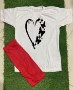 2 Pcs Women's Stitched Cotton Jersey Printed Night Suit - Image 3