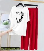 2 Pcs Women's Stitched Cotton Jersey Printed Night Suit - Image 4