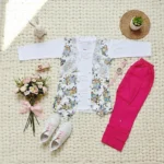 Eid Collection 2 Pcs Girl's Cotton Lawn Printed Shirt And Trouser Set - Image 2
