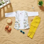 Eid Collection 2 Pcs Girl's Cotton Lawn Printed Shirt And Trouser Set - Image 3