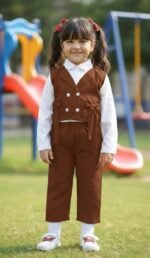 Kids Waistcoat Set Double breasted Coat - Image 5