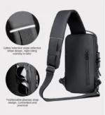 Black Multifunction Anti-Theft USB Charging Crossbody Shoulder Bag | Stylish, Secure & Travel-Ready - Image 4
